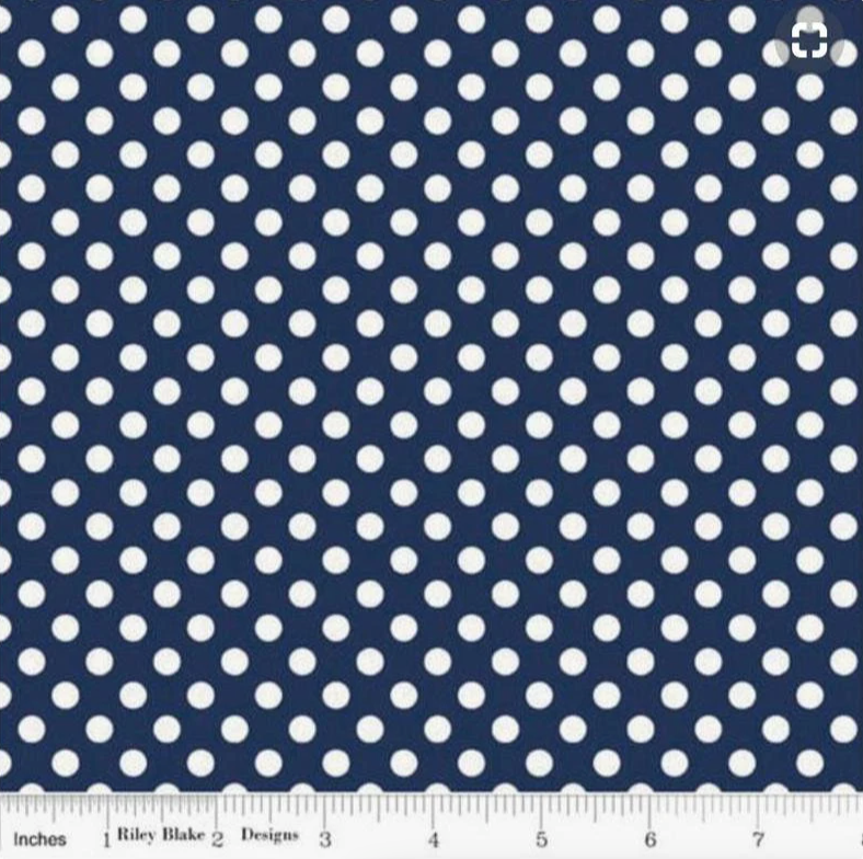 KNIT Small Dots Navy Fabric by Riley Blake