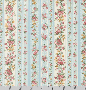 Sevenberry Petite Victoriana - Floral Stripes Blue