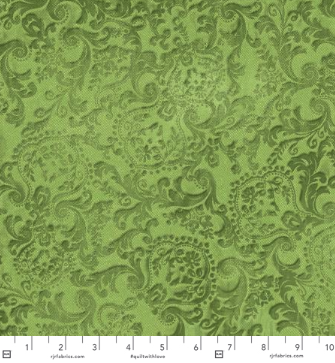 Maison - Embossed Scroll Lime by Jinny Beyer