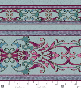 Border Basics - Carnival Scroll Teal/Pink - RJR