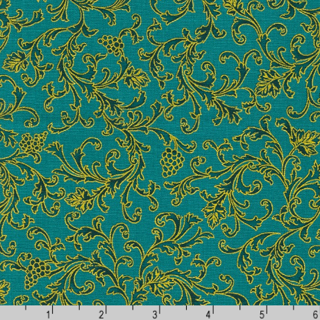 Nature's Harvest - Teal Foliage Metallic