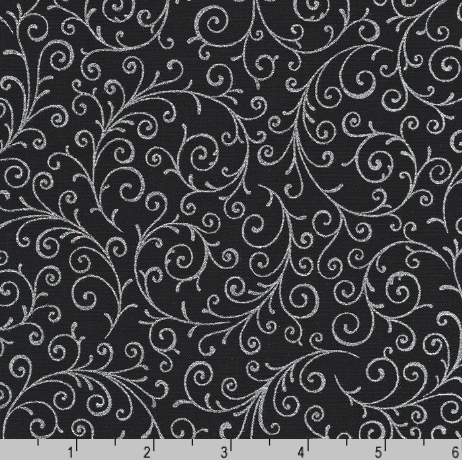 Holiday Flourish 15 - Swirls Onyx Silver