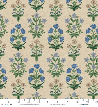 Camont - Menagerie Mugal - Blue Canvas Fabric