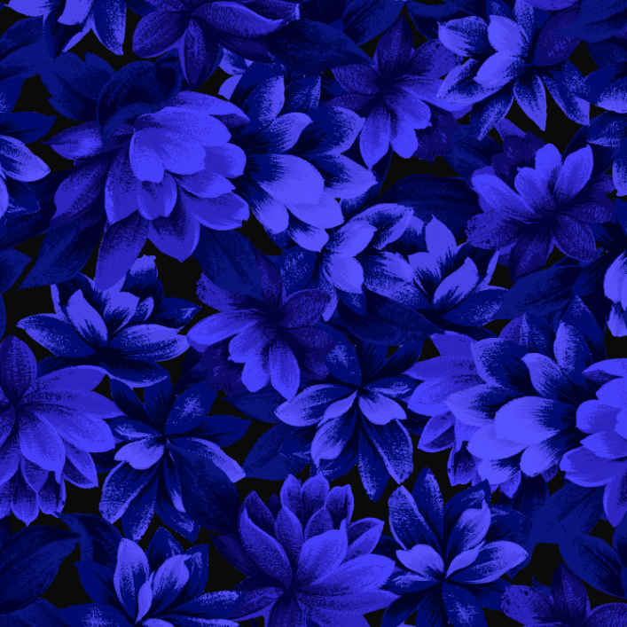 Floral Fantasy - Flower Cobalt by Jinny Beyer