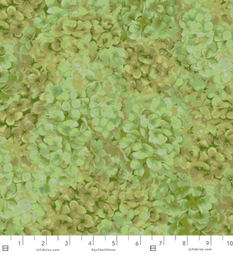 Floral Fantasy Hydrangea Celadon by Jinny Beyer