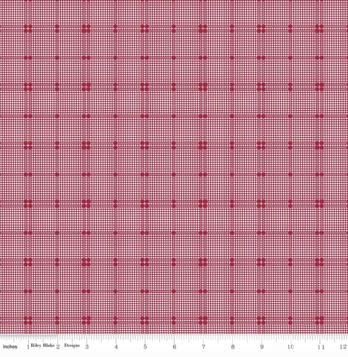 Rustic Romance - Plaid Red Yardage