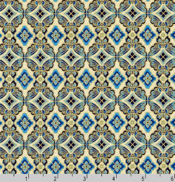 Imperial Collection 15 Trellis Indigo Metallic by Robert Kaufman