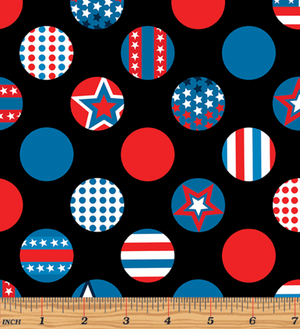 All American - Dot Black Yardage