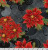 Holiday Flourish 12 Gold Metallic Florals on Black by Robert Kaufman