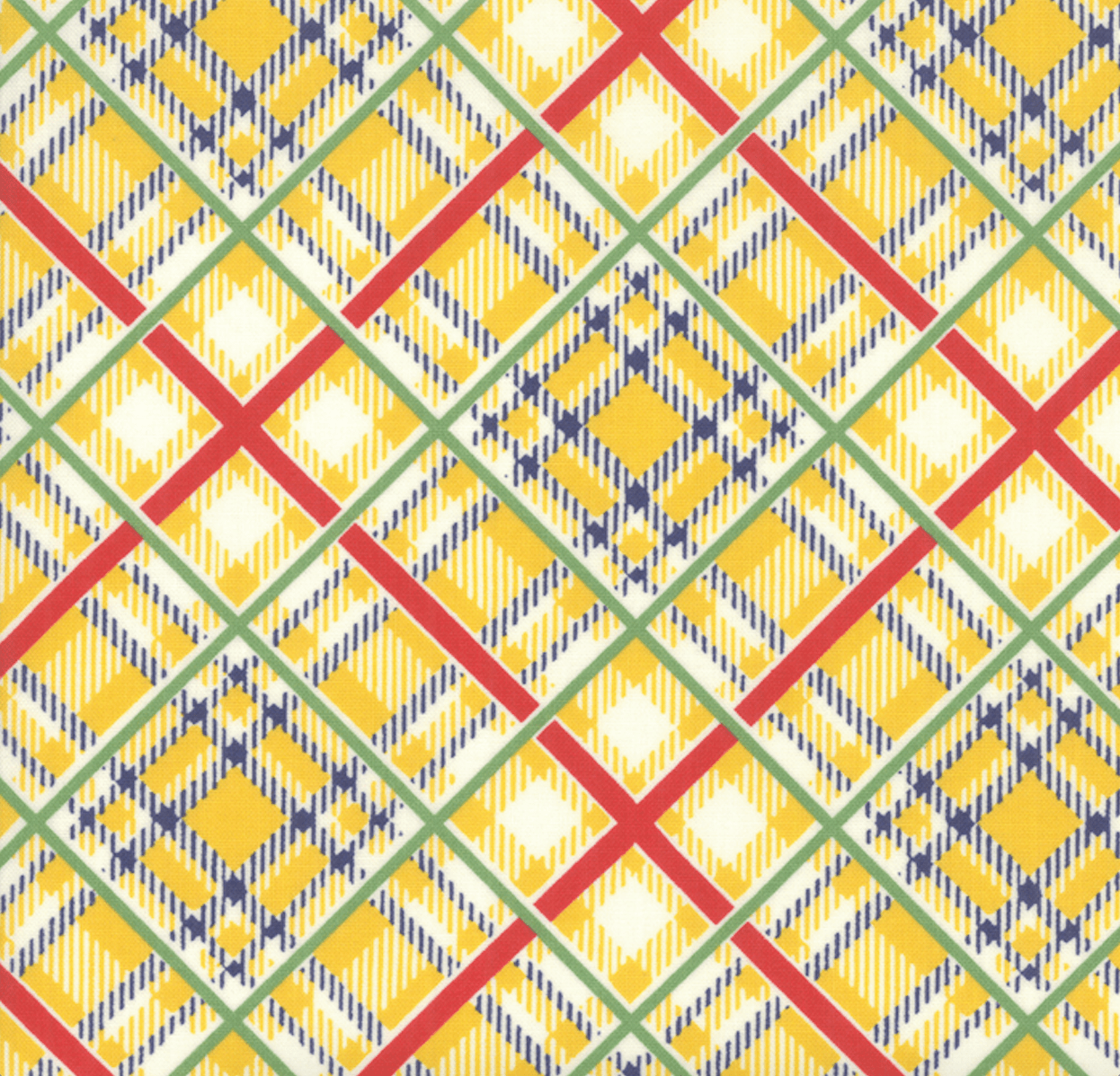 Bubble Pop - Reproduction Bias Plaid Yellow by American Jane for Moda