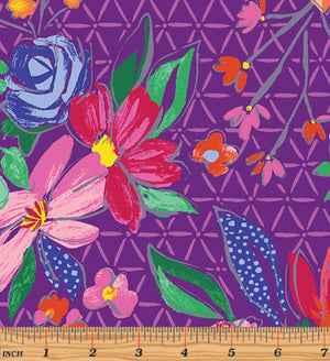 Summer Garden - Flora Violet Yardage