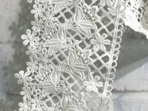 White Floral Wedding Lace Trim