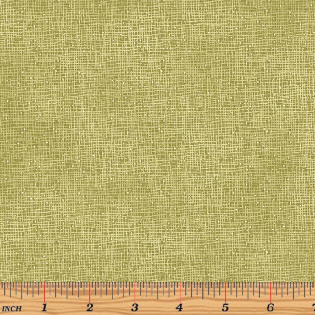 Crafty Cats - Burlap Texture Olive Green Yardage