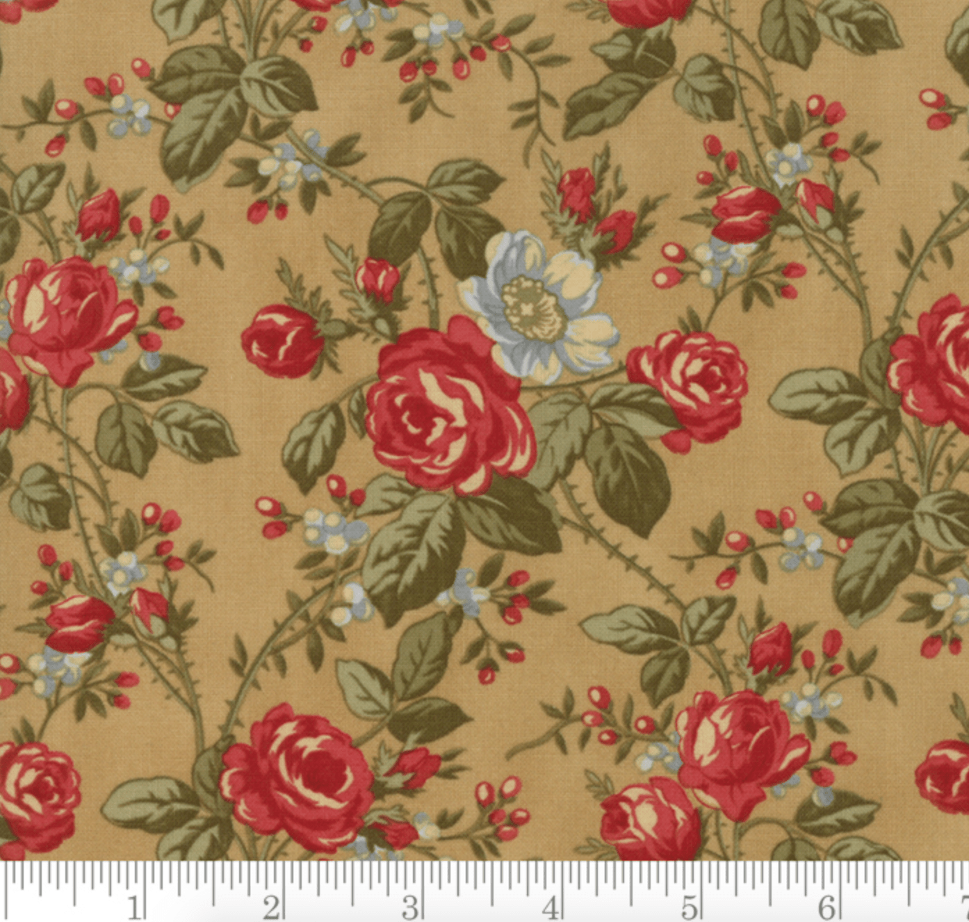 Rosewood - Floral Bouquet Tan Yardage