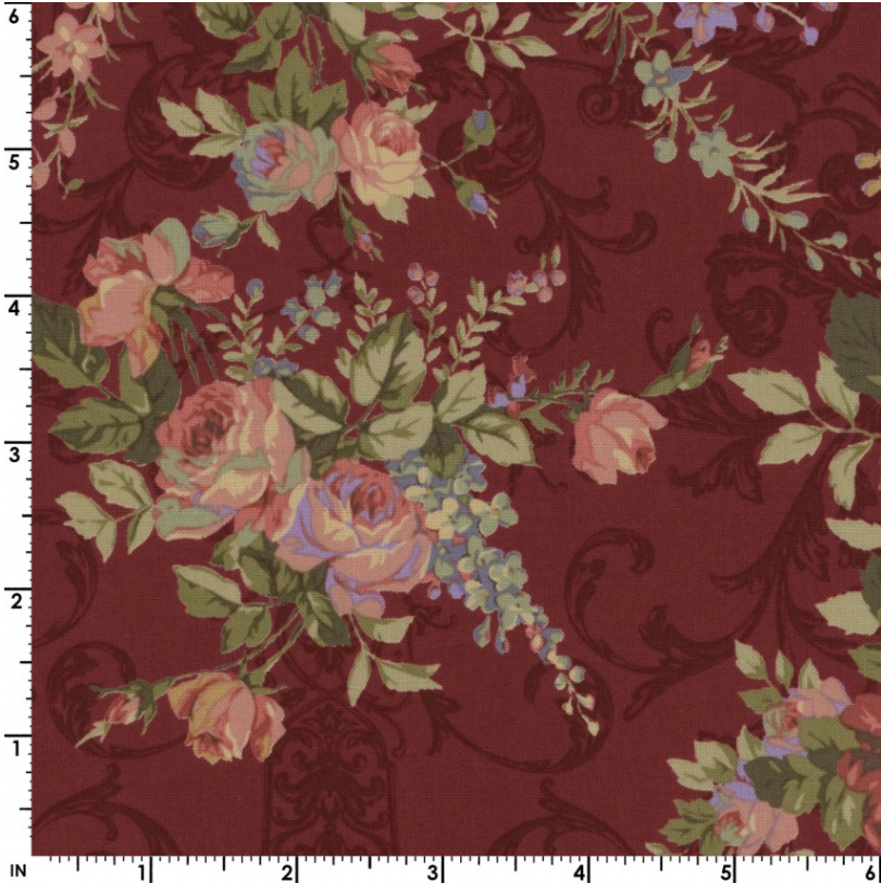 Antique Rose 2018 - Rose Bouquets Yardage