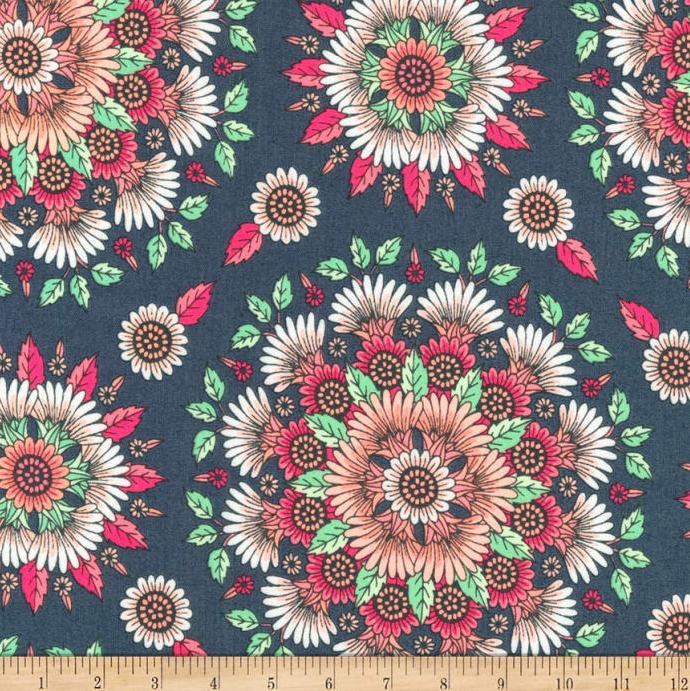 Delphine - Floral Medallion Blush Yardage