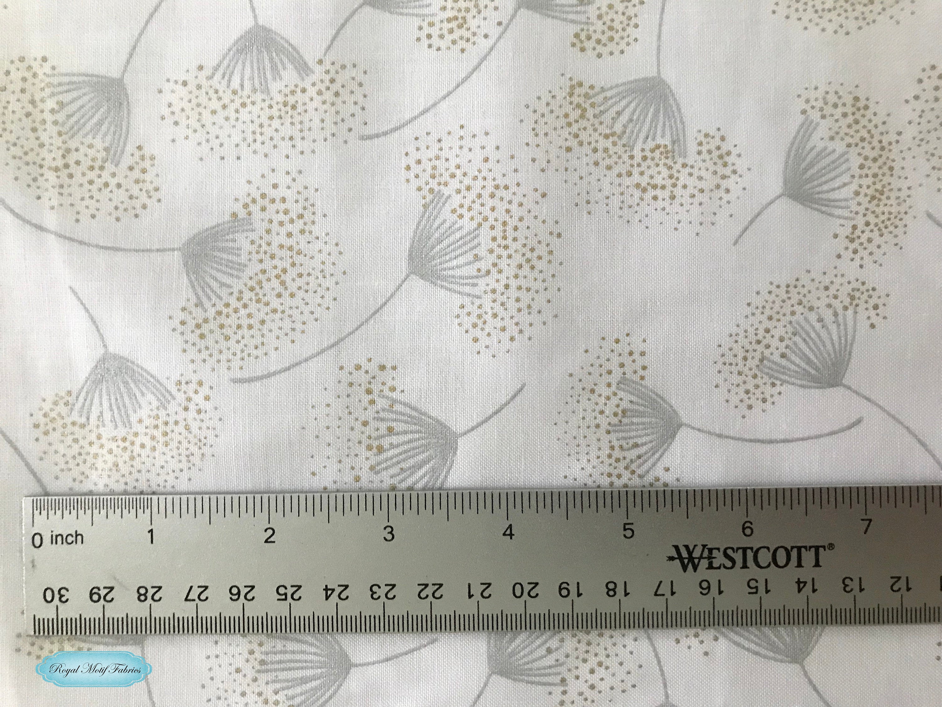 Sparkle and Fade - White/Metallic - with Silver & Gold Metallic Accent Yardage