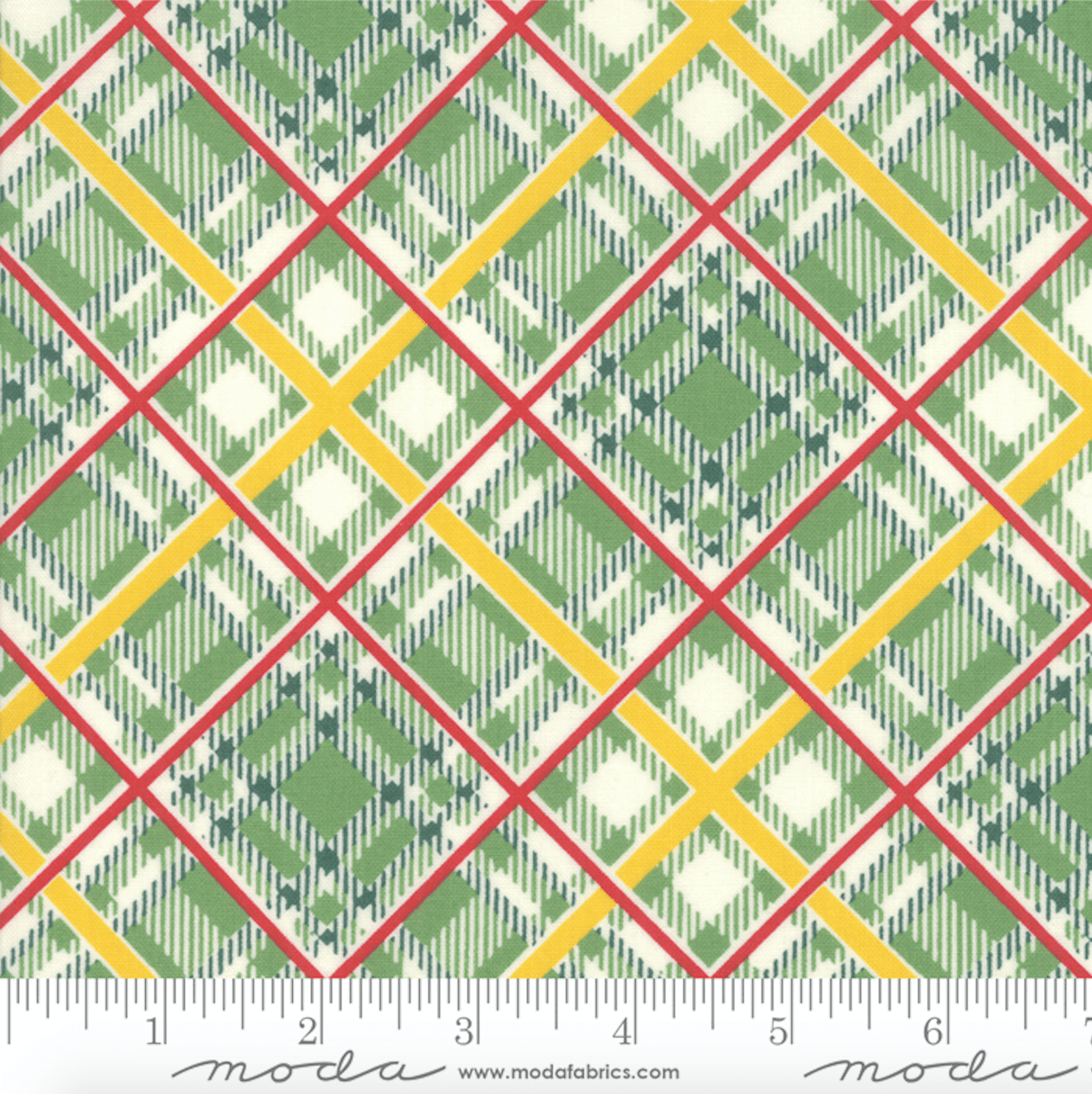 Bubble Pop - Reproduction Bias Plaid Green by American Jane for Moda