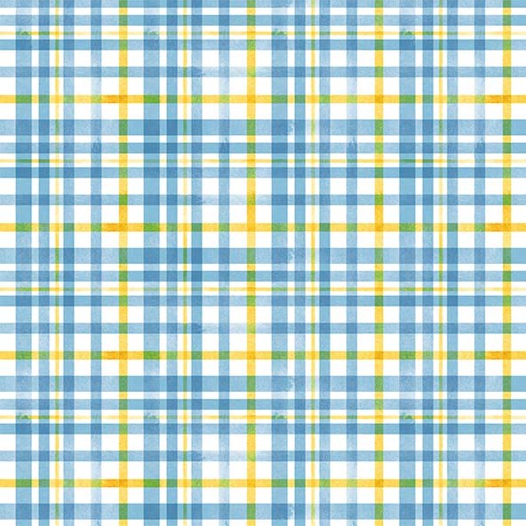 Queen Bee - Beehive Plaid Blue by Diane Kappa for Michael Miller Fabrics