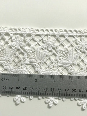 White Floral Wedding Lace Trim