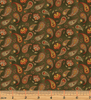 Pumpkin Patch - Country Paisley Green Yardage