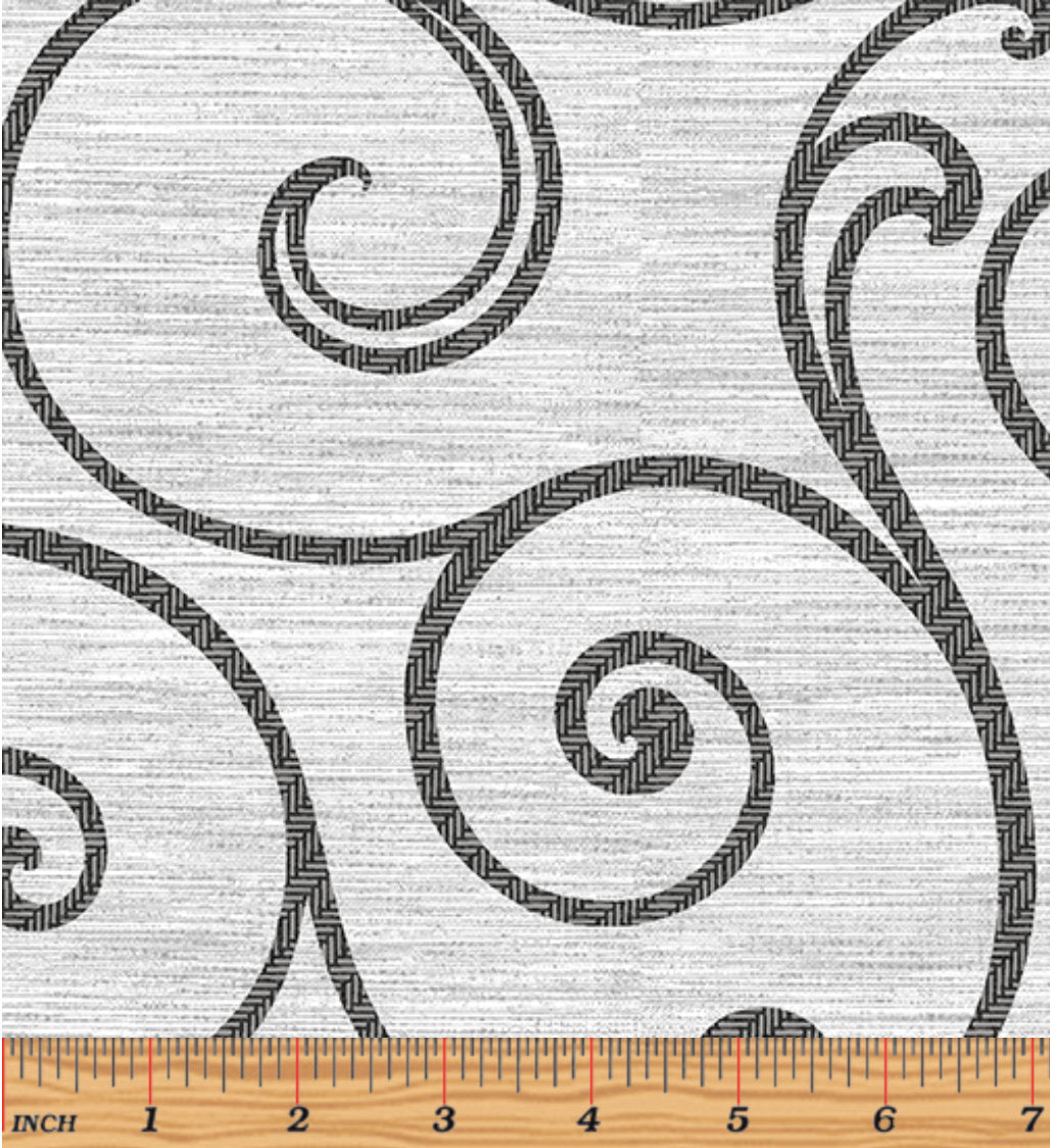 Palermo - Ceramic Swirl Light/Dark Grey Yardage