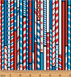 All American - Drawing Straws Black Yardage