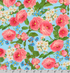 Farmhouse Rose Floral on Blue by Robert Kaufman AWHD-18602-4 BLUE