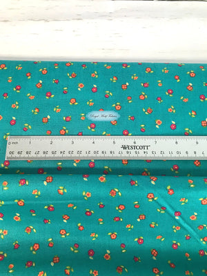 Fat Quarter - Bloom - Autumn - Floral Scatter Teal