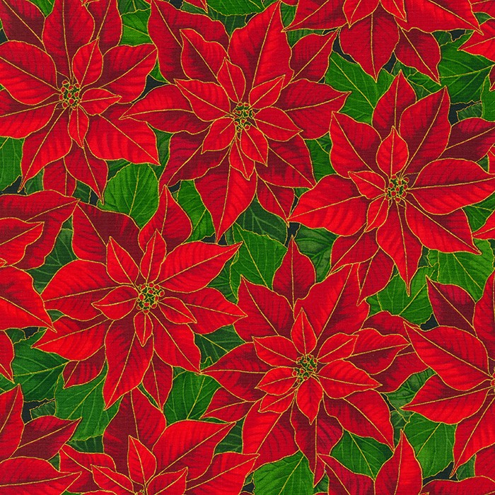 Holiday Flourish 15 - Holiday Poinsettias Gold