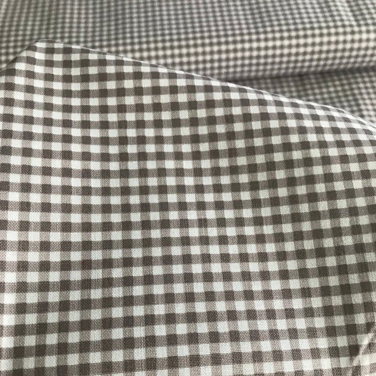 Riley Blake 1/8 Inch Small Gingham Check Gray/Brown - Designer Fabrics Sale