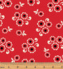 Moon Flower -  Moon Button Red Yardage