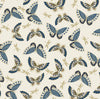 Japanese Garden - Blue Butterflies Yardage