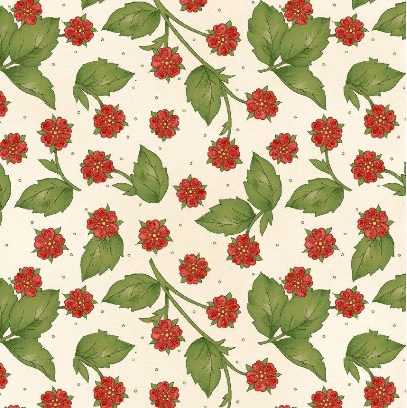 From the Farm - Strawberry Blossoms Yardage