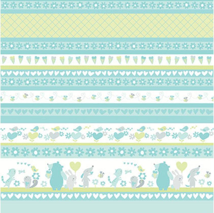 Sweetheart - Stripe Aqua Yardage