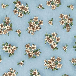 Fat Quarter - Belcourt Florals Dusty Blue