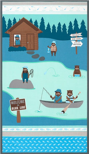 Brawny Bears - Lake Fishing Blue Panel