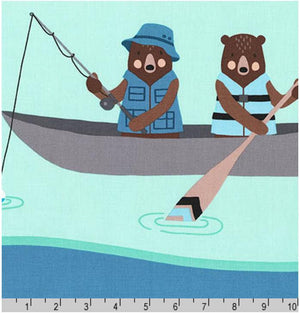 Brawny Bears - Lake Fishing Blue Panel