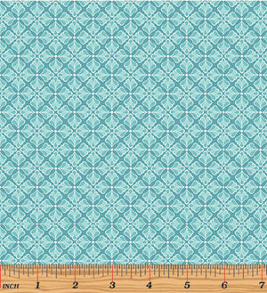 Folk Art Fantasy - Diamonds Turquoise Yardage