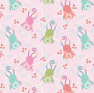 My Little Sunshine - My Little Monkeys Light Pink Yardage