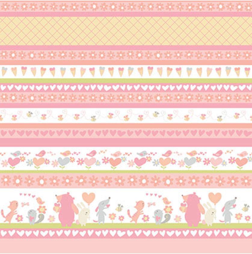 Sweetheart - Stripe Posie Yardage