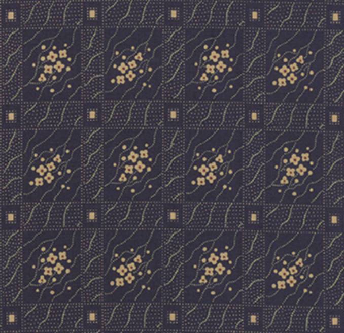 Hawthorn Ridge Navy - Floral Trellis Yardage