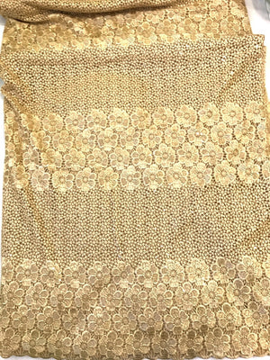 Embroidered Net Fabric Embellished with Sequins