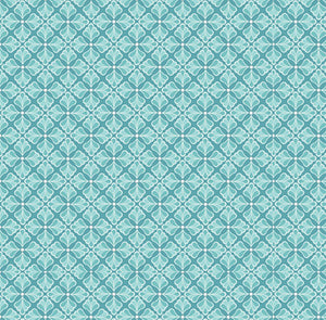 Folk Art Fantasy - Diamonds Turquoise Yardage