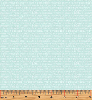 My Little Sunshine - Words Light Turquoise Yardage