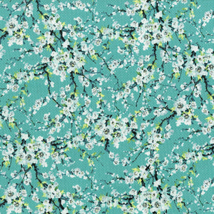 Fat Quarter - Serene Spring - First Flourish Breeze Metallic