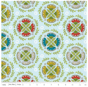 Dutch Treat - Dutch Wreath Blue Yardage