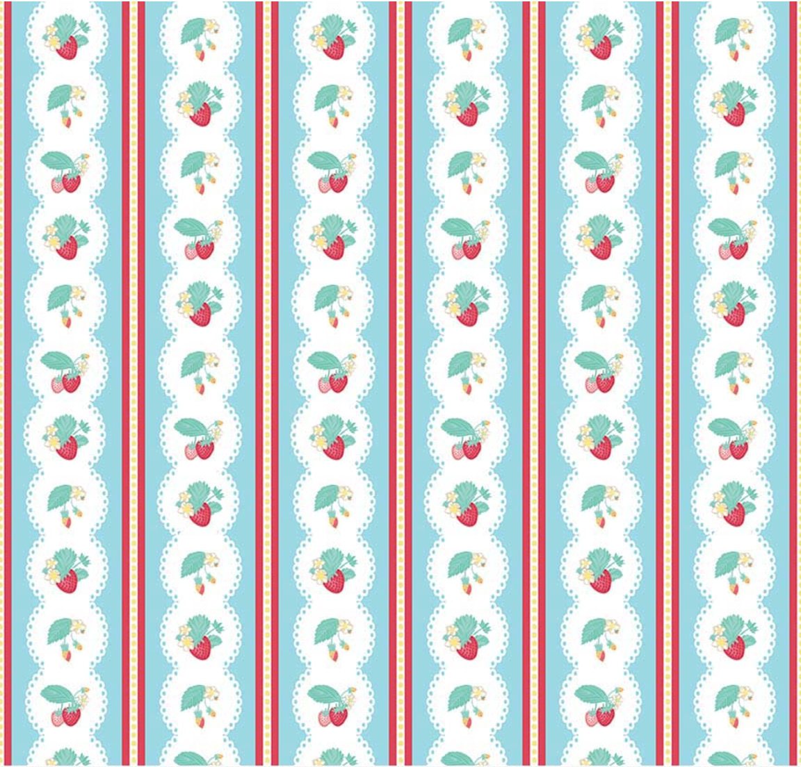 The Shabby Strawberry Strawberry Stripe C6041 by Riley Blake