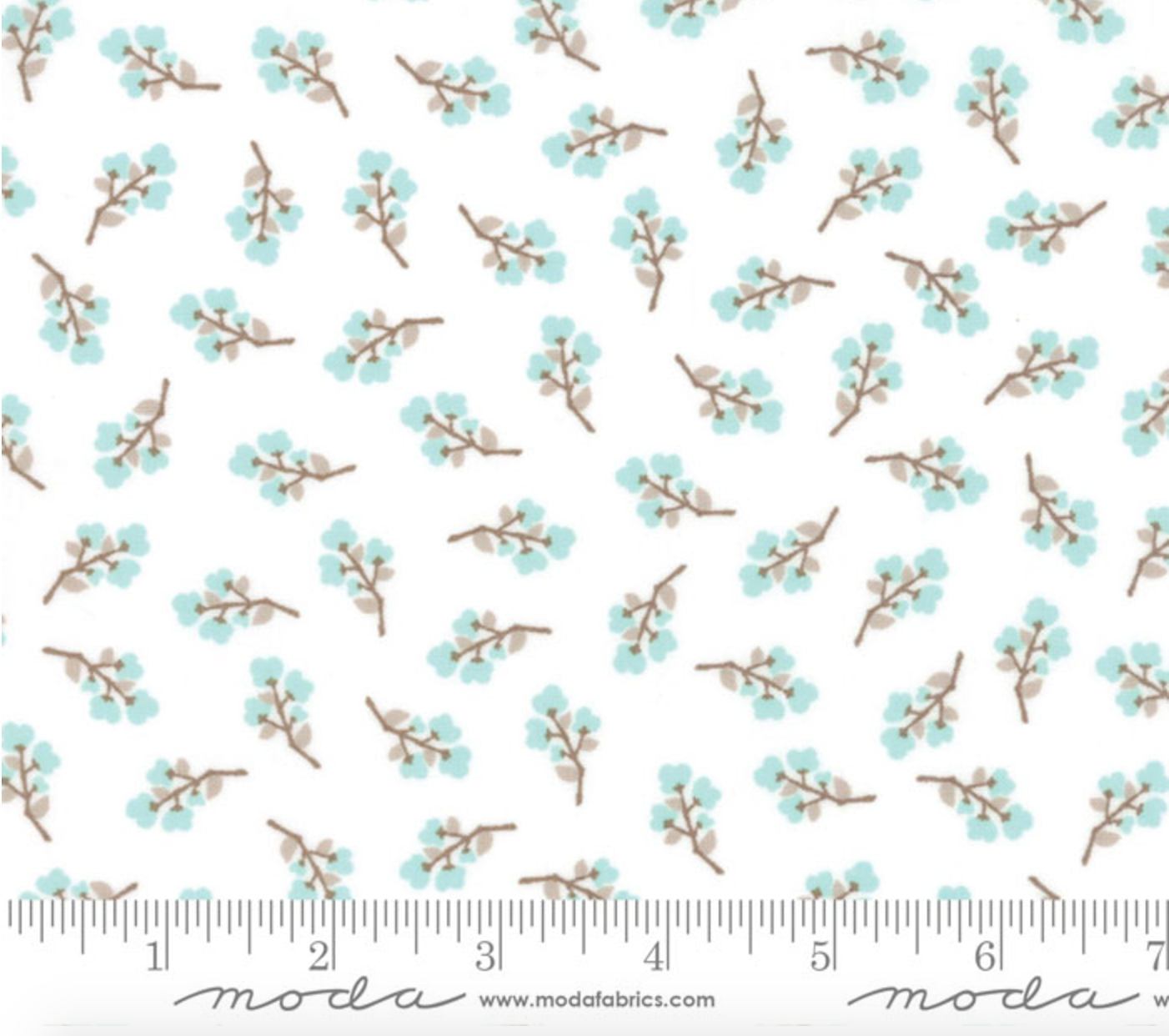 Lullaby Blossom Aqua Cloud Yardage