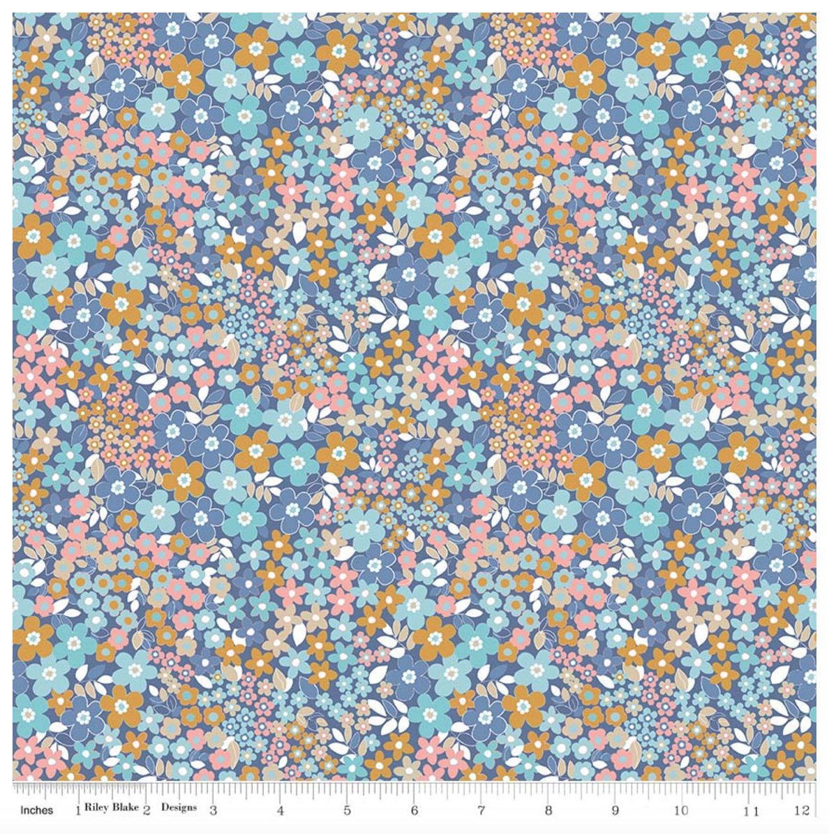 Forget Me Not - Fields Blue Yardage